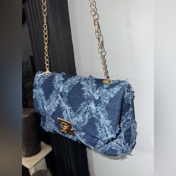 Chic Blue Denim Crossbody Bag - Picture 1 of 3